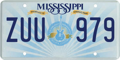 MS license plate ZUU979
