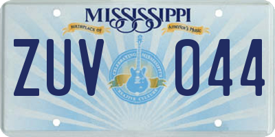 MS license plate ZUV044