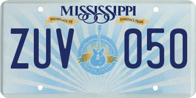 MS license plate ZUV050