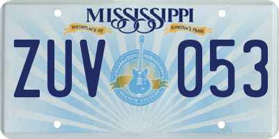 MS license plate ZUV053