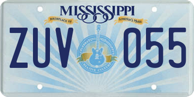 MS license plate ZUV055
