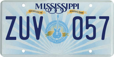 MS license plate ZUV057