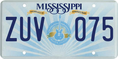 MS license plate ZUV075