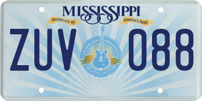 MS license plate ZUV088