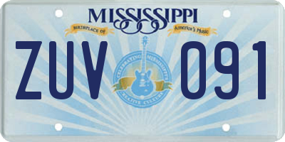 MS license plate ZUV091