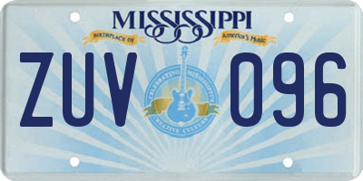 MS license plate ZUV096