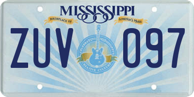 MS license plate ZUV097