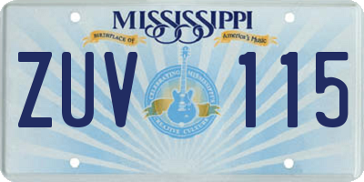 MS license plate ZUV115