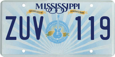 MS license plate ZUV119