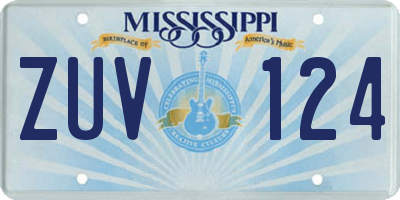 MS license plate ZUV124