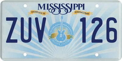 MS license plate ZUV126