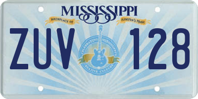 MS license plate ZUV128