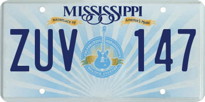 MS license plate ZUV147