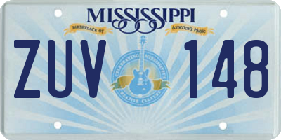 MS license plate ZUV148