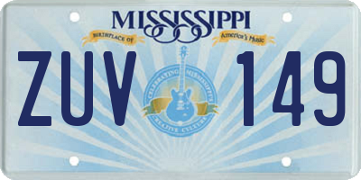 MS license plate ZUV149