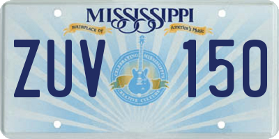 MS license plate ZUV150