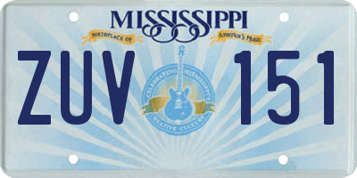 MS license plate ZUV151