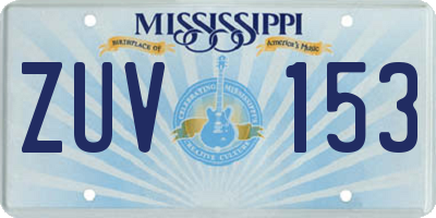 MS license plate ZUV153