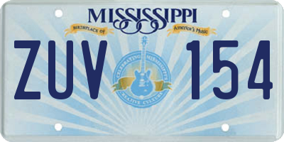 MS license plate ZUV154