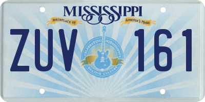 MS license plate ZUV161