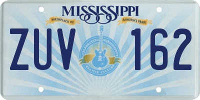 MS license plate ZUV162