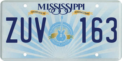 MS license plate ZUV163