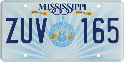 MS license plate ZUV165