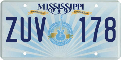 MS license plate ZUV178