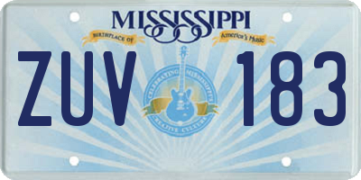 MS license plate ZUV183