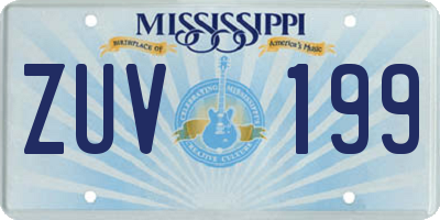 MS license plate ZUV199
