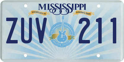 MS license plate ZUV211
