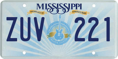 MS license plate ZUV221