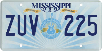 MS license plate ZUV225