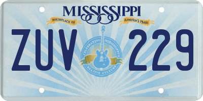 MS license plate ZUV229