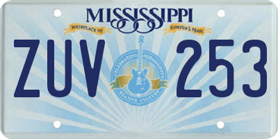MS license plate ZUV253
