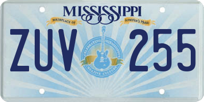 MS license plate ZUV255