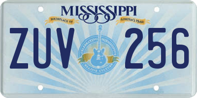 MS license plate ZUV256
