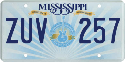 MS license plate ZUV257