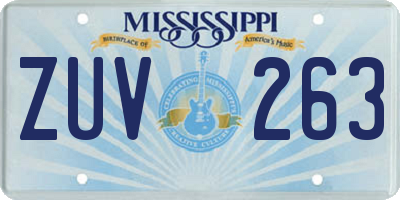MS license plate ZUV263