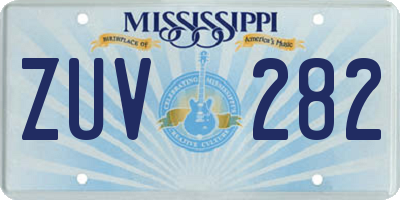 MS license plate ZUV282