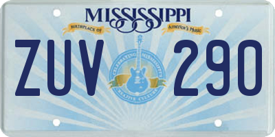 MS license plate ZUV290
