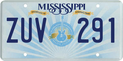 MS license plate ZUV291