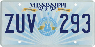 MS license plate ZUV293