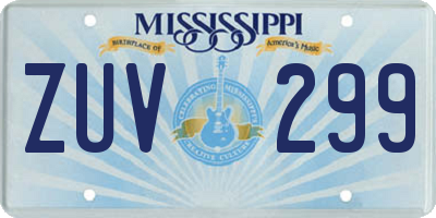 MS license plate ZUV299