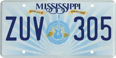 MS license plate ZUV305