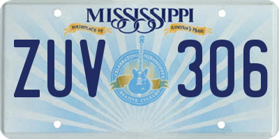 MS license plate ZUV306