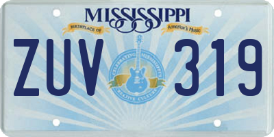 MS license plate ZUV319