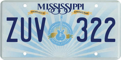 MS license plate ZUV322