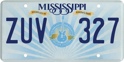 MS license plate ZUV327