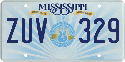 MS license plate ZUV329